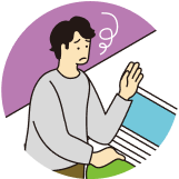 仕事量や休暇の悩みを表すイラスト